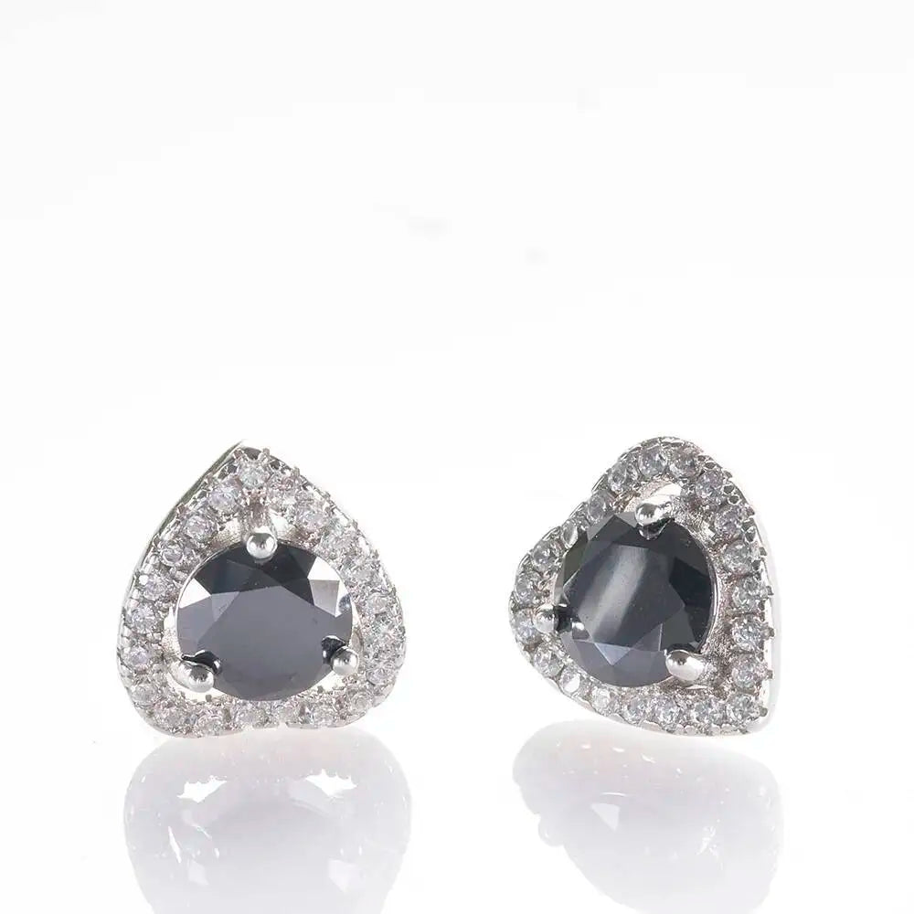 1 Ct 6.5mm Pink Moissanite Heart Stud Earrings