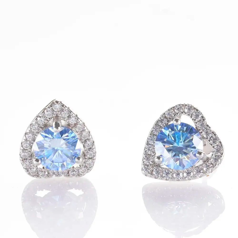 1 Ct 6.5mm Pink Moissanite Heart Stud Earrings