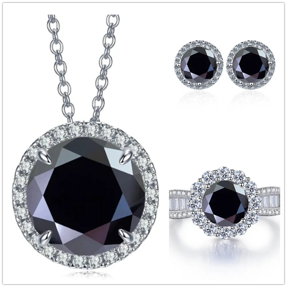9ct Moissanite 925 Sterling Silver Jewelry Set
