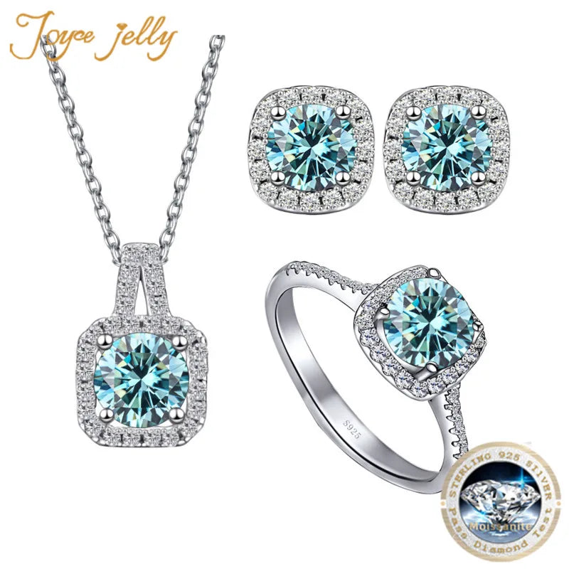 Sterling Silver 3-Piece Moissanite Jewelry Set