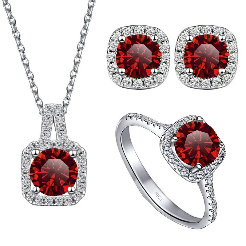 Sterling Silver 3-Piece Moissanite Jewelry Set