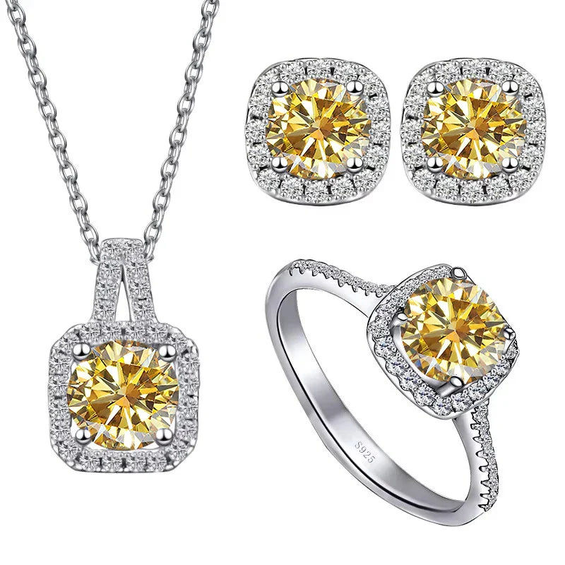 Sterling Silver 3-Piece Moissanite Jewelry Set